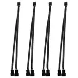 AITRIP PWM-Lüfter-Splitterkabel 1 zu 2 Konverter, schwarzes Gehäuse-Lüfter-Splitterkabel, Gehäuse-Lüfterstrom-Duplikator-Konverter, dualer Gehäuse-Lüfterstrom-Adapter, 10,6 Zoll (4Pack)