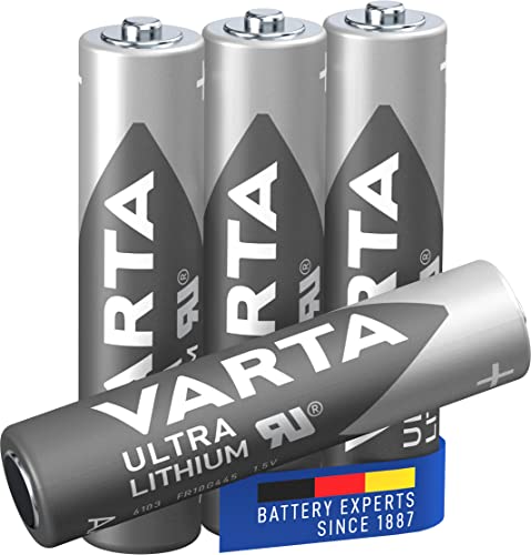 VARTA Batterien AAA, 4 Stück, Ultra Lithium, 1,5V, ideal für Digitalkamera, Spielzeug, GPS Geräte, Sport- & Outdoor-Einsätze