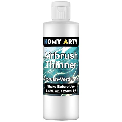 HOMY ARTY Airbrush Verdünner - 250 ml, Acrylfarben Verdünner auf Wasserbasis, zur Verbesserung des Farbflusses für Airbrush Farben für Schuhe, Kleidung, Metall- und Kunststoffmodelle