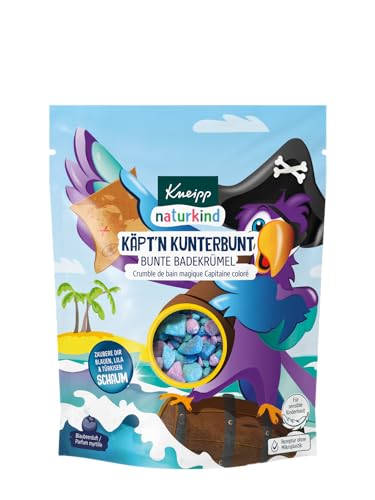 Kneipp Naturkind Käptn Kunterbund Badekrümel, buntes Farbsprudelbad, individuelle Dosierung der kleinen Badebrökchen, Traubenkern- und Avocadoöl machen das Bad zu einem Erlebnis für das Kind, 100g