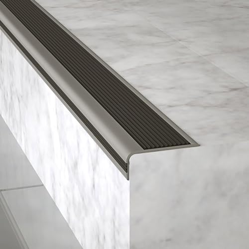 Gummi Treppenstufen PVC Treppenkante Rutschfeste Schutzstreifen Stufenkantenverkleidung Selbstklebende Treppenstufenkantenverkleidung Holzmaserung Für Stufenecken Im Innen Und Außenbereich ( Color : B