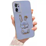 Miagon Kaninchen Ständer Hülle für Xiaomi 13T Pro,Cute Mädchen Dünn Galvanisierte Schutzhülle Weiches Case Bumper mit Hase Skalierbar Halter Kickständer