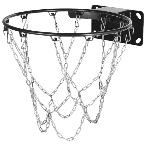 MEYAGOT Metall Basketballnetz, Basketballnetz Ersatz, Basketball Netze Basketballnetz Outdoor Basketballnetz Kette Basketball Netz Basketballnetz Aus Metall Für Outdoor Indoor Basketballkorb