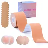 Zynxel Klebe BH Push Up Brust Tape für Damen, 10 Fashion Body Tape 2 Silikon Brüste Nippelpads Trägerlos für Körbchengrößen A-E