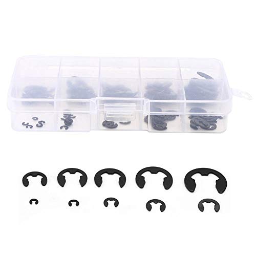 120 Stück Kitcirclip mit Verschluss und Klemme/Halter mit Offenem Befestigungsring Manganstahl für die Baumgruppe und die Reparaturarbeiten von 1,5 Bis 10 Mm