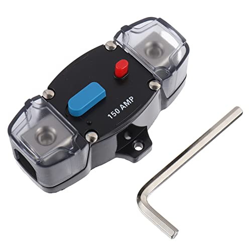 EPLZON 150A 12-48 Volt DC Selbstauslöser mit manuellem Reset-Knopf für Auto, Wohnmobil, Boot (150Amp)