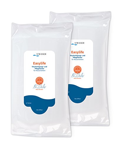 Pflegemittel für Wasserbetten - Reinigungs- und Pflegetücher Easylife 2 x 15 Stück - Ideale Rundum Pflege für Ihr Wasserbett