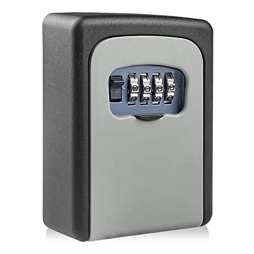 Newpop zinklegierung schlüsseltresor mit 4-stelligem zahlencode, wasserdicht und rostfrei schlüsselkasten, schlüsselsafe, wandmontage schlüsselbox für ersatz hau schlüssel, garagen, Schule, büro