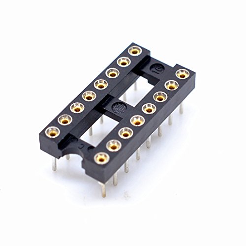 Oiyagai 20 Stück 2,54 mm Abstand 16 Stifte Rundlochlöten DIP-IC-Sockeladapter