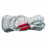 MOCUI Outdoor Hilfs kletterseil Drahtseil, Hochfestes Sicherheitsseil Geflochtenes Nylonseil Rettungsseil m.2 Karabiner Absturzsicherungsgeschirr(Ø10MM*Länge20M)