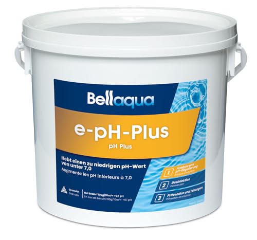 Bellaqua e-pH-Plus 5 kg - pH Heber - schnell & effektiv pH Wert anheben, optimale pH Regulierung - einfache Dosierung - Granulat Pool pH Regulierung - Wasserpflege, Poolchemie, Poolpflege