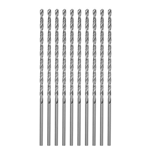 QUARKZMAN 10 Stk Extra Lange Spiralbohrer 3mm HSS Bohrspitze mit Schnellstahl Gerade Schaft Bohrkronen 120mm Länge für Metall Holzwork Plastik Alulegierung