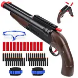 ZWOOS Double Barrel Soft Bullet Spielzeug Pistole mit Hülsenauswurf, Anti-Fog-Brille, Doppelshooting Spielzeug Schaumblaster, Pistole Kinder ab 8 Jahren, Geschenk für Kinder, Jugend