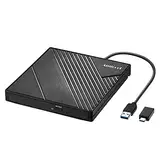 Amicool Externes DVD Laufwerk Extern USB 3.0 USB C CD Laufwerk für Laptop Desktop PC Macbook Externer DVD Brenner Windows 7/8.1/10/11 Linux Apple OS CD/DVD Player Tragbar +/-RW ROM Optisches Drive