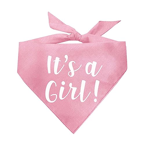 It's A Girl Gender Reveal/Baby Ankündigung Hundehalstuch (Baby Pink, XS 57)