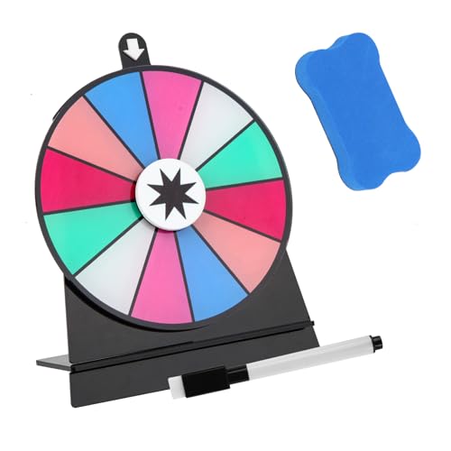 LgowithU Glücksrad Zum Drehen, 15cm Glücksrad, Glücksrad Zum Selbstgestalten, Gluecksrad Gluecksrad, Drehendes Preisrad, 12 Slots, für Lotteriespiele, Wortspiele, Messen, Karneval Party Hausparty