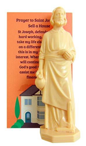 Westmon Works St Joseph Statue zum Verkauf von Häusern mit Anleitungskarte und Hausgebet Komplettset