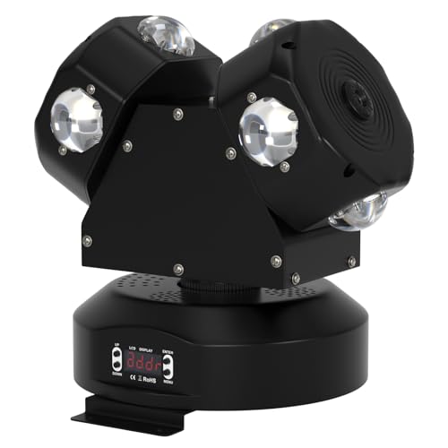 Areyourshop 120W LED Bühnenlicht Moving Head mit 8 RGBW 4in1 Beam Strahler, DMX512 Steuerung, DJ Licht Stimmenkontrolle für DJ, Disco, Hochzeit, KTV, Partybeleuchtung