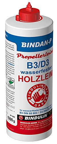 Holzleim wasserfest, Bindan Propeller Leim 1.000 gr. inkl. 1 Leimspachtel