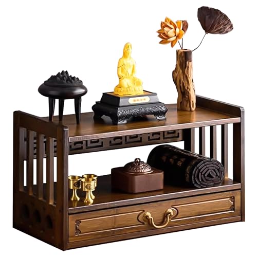 FBHDKJNFG Tabelle des Bambus-Talters, Buddhist Shrine Table for Living Room Oriental Style for Prayers Divination Worship Pe