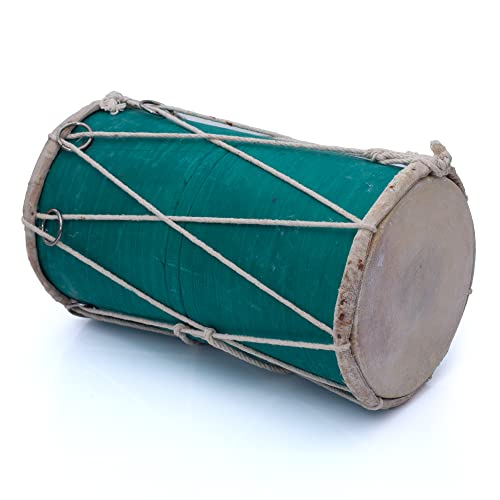 Handgefertigtes Holz- und Leder-Tabla-Schlagzeug-Set, klassische indische Folk-Tabla-Schlagzeug-Set, Schlagzeug, Weltmusikinstrumente, Punjabi, Dholak, Dholki, 25,4 x 12,7 cm, lustige Geschenkidee zum