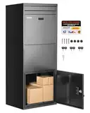 VEVOR Paketbriefkasten 1198x500x360 mm, Paketkasten mit Schloss, Paketbriefbox aus verzinktem Stahl mit Diebstahlschutzdesign, Packstation für Zuhause und das Büro, schwarz