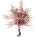 KIRIFLY Kunstblumen Künstliche Pflanzen Blumen Deko Seidenblumen Hortensien Blumenarrangements Kernstück Hochzeit Blumenstrauß(Rouge)