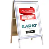 KARAT Kundenstopper BIG SALE - DIN A1 - Gehwegaufsteller - Werbetafel - Plakatständer - Hochwertiger Doppelseitiger Kundenstopper inklusive Schutzfolie - wetterfester Plakataufsteller