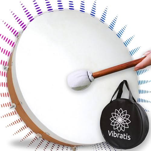 VIBRATIS Schamanische Trommel – Handgefertigte Rahmentrommel für Rituale, Meditation & Musik