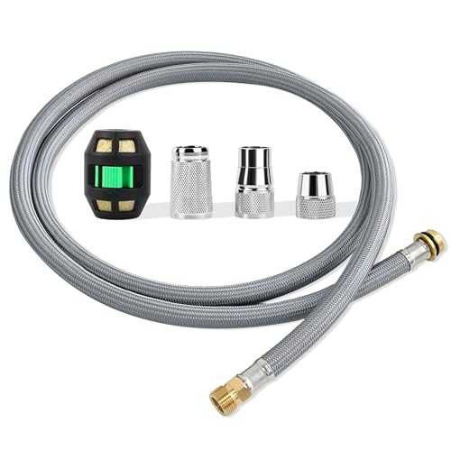 48293000 Ausziehbarer Küchenarmatur Brauseschlauch 1500 mm – Ersatzschlauch mit Gewicht und 3 Adaptern – Teil Nr. 48293000