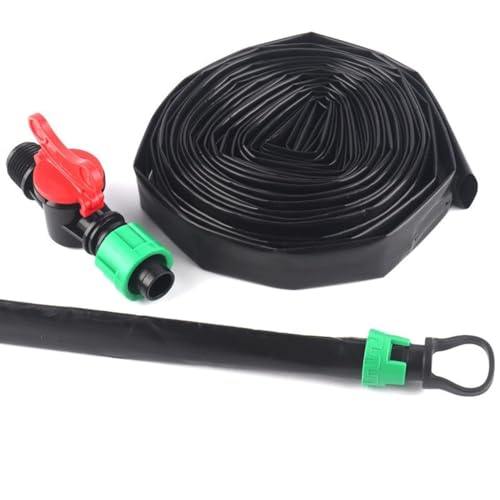FBANULPEX Drip Tape Bewässerungsschläuche,Flache Rohre Gewächshaus-Unterfolienbewässerungs-Tropfschlauch-Zubehör(10m Kits)