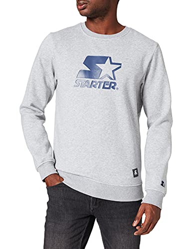 STARTER BLACK LABEL Herren Starter Logo Crewneck Sweatshirt, heathergrey, L