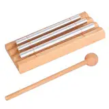 LIEKE Chime 3 Ton Klangstab für Yoga Meditation Klangheilung, Holz Hand Glockenspiel Glocken Percussion Instrument für Lehrer Klassenzimmer Management Tool