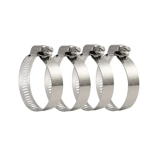 4 Stück Schlauchschellen, Edelstahl Schellen, Rohrschellen Verstellbare Spannbereich 27–51mm, Schlauch Clips, Schlauchklemmen zur Sicherung von Schläuchen und Rohren