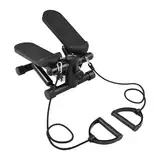 Cocoarm Mini -Stepper -Maschine mit Widerstandsbändern, LCD -Anzeige Mini -Treppen -Stepper - -Stepper für das Training, Lagerkapazität: 100 Kg/220 Lb, Stahlstruktur (Black)
