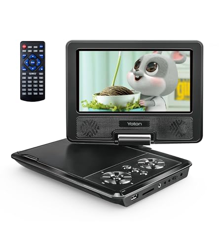 YOTON 9,5" Tragbarer DVD Player Auto Für Kinder Mit 7,5" HD-Schwenkbaren Bildschirm, Stereo-Lautsprecher, Unterstützt 6 Stunden Eingebauter Akku, Sync TV/USB/SD-Karte [Blu-ray Nicht Unterstützt]