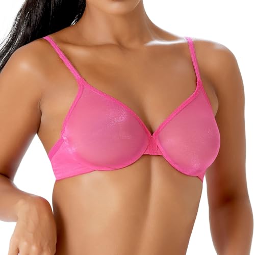 Gossard Damen Glossies transparenter Geformter BH, Durchsichtig, magenta, 75A