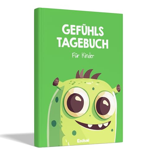 Edubini Gefühlstagebuch Kinder [6-12 JAHRE] - Tagebuch Mädchen & Jungs - Gefühle Buch Kinder für Umgang mit Emotionen und ein gutes Gefühl, Dankbarkeitstagebuch für Kinder (inkl. 10 Spiele)