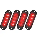 Greluma 4 stück rote led anhänger umrissleuchten,12V-24V 4 leds seitenmarkierungsleuchten,wasserdichte, oberflächenmontierte vorder und hinterbeleuchtung für LKW, traktor, motorrad, van, wohnmobil