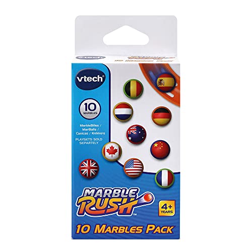 VTech Marble Rush - 10er-Set MarBalls – Zusätzliche Kugeln für alle Marble Rush Murmelbahnen – Mit Länderflaggen – Für Kinder von 4-12 Jahren