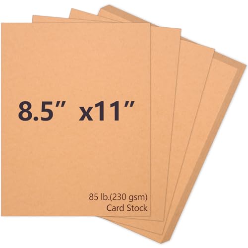 Joyberg Brauner Karton, 8,5 x 11 cm, 230 g/m² Deckpapier, 38,6 kg schwerer Karton für Drucker, Kartenpapier für Einladungen, Scrapbooking, Basteln, DIY-Karten, Dekoration, Zeichnen (30 Blatt)