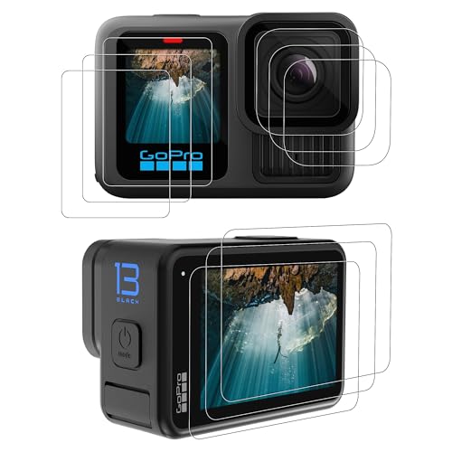 CYNOVA【9 PCS Schutzfolie für GoPro Hero 13 Black mit Kameraschutz, Kamera Zubehör für GO PRO HERO13 Black Displayschutz, 9H Härte Kratzfest, Anti-Fingerabdruck Blase frei