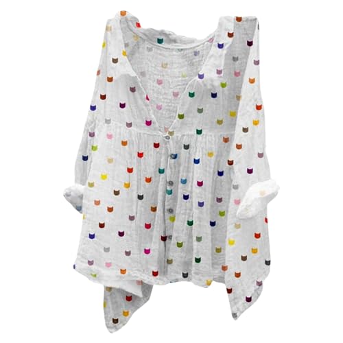 Leinen Bluse Damen, Black-Friday-Angebote, Leinenbluse Leinen Shirt Leinenhemd Langarm Tshirt V Ausschnitt Bluse Tunika Große Größen Oberteile Sommeroberteile Sommerblusen Leicht