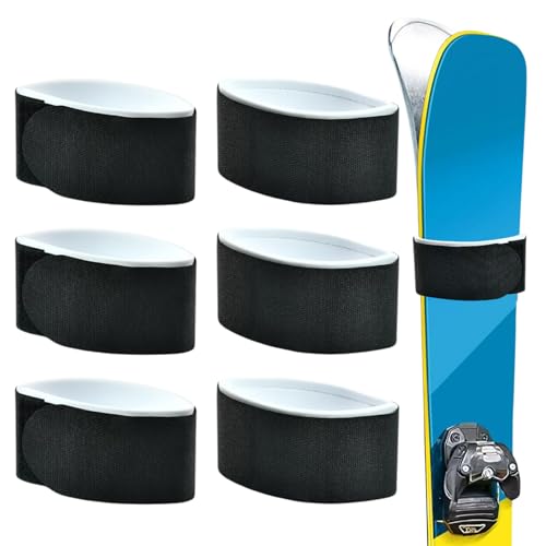 Skibänder Ski Klettband Verstellbar Ski Band Skier Befestigungsbänder Klettband Snowboard Skier Ausrüstung Multifunktion Ski Strap Klettverschluss Befestigungsgurte zum Befestigen von Skiern (6 PCS)