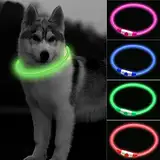 CCWW LED Leuchthalsband für Hunde USB Aufladbar LED Hundehalsband Stück hundehalsband Leuchtend Wiederaufladbares und Längenverstellbareres mit DREI Beleuchtungsmodi für Hunde und Katzen