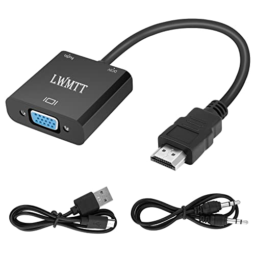 LWMTT HDMI zu VGA, HDMI auf VGA Adapter (Stecker auf Buchse) 1080P mit Audio und USB Power Port für PC, Laptop, HDTV-Projektoren, PS4 / 3 Xbox, HDTV und mehr