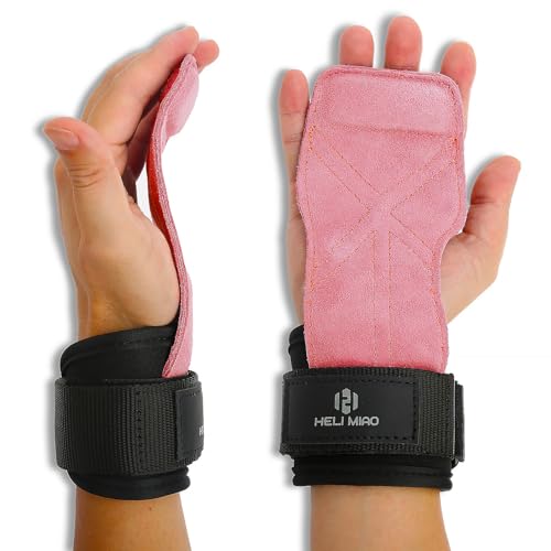 Fast Grip Leder Zughilfen Krafttraining Profi Schnellverschluss für Bodybuilding, Fitness, Crossfit, Krafttraining, Powerliftin - Lifting Straps für Frauen und Männer
