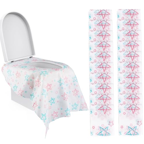 20 Stück Toilettenauflage Einweg Toilettenauflage Toilette Auflage Toiletten Sitzbezug Toiletten Auflage WC Auflage Toilet Seat Cover für Kinder und Erwachsene Reisezubehör, Einzeln Verpackt 65X60cm