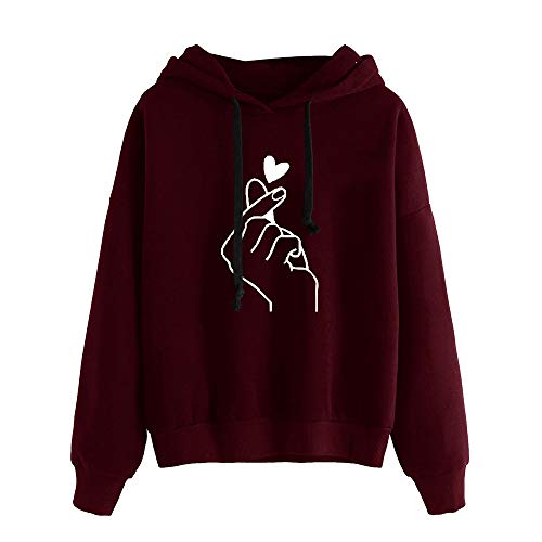 Generisch 2025 - Pullover-Sweatshirt-Pulli Langer Kapuzen-Oberteil Frauen Blusenhülse für Frauen Pullover V Ausschnitt Damen (M)