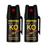 KO Pfefferspray Jet | Fog Verteidigungsspray | Abwehrspray Hundeabwehr | zur Selbstverteidigung | Sparset | Made in Germany (Jet 40 ML 2 Stk)